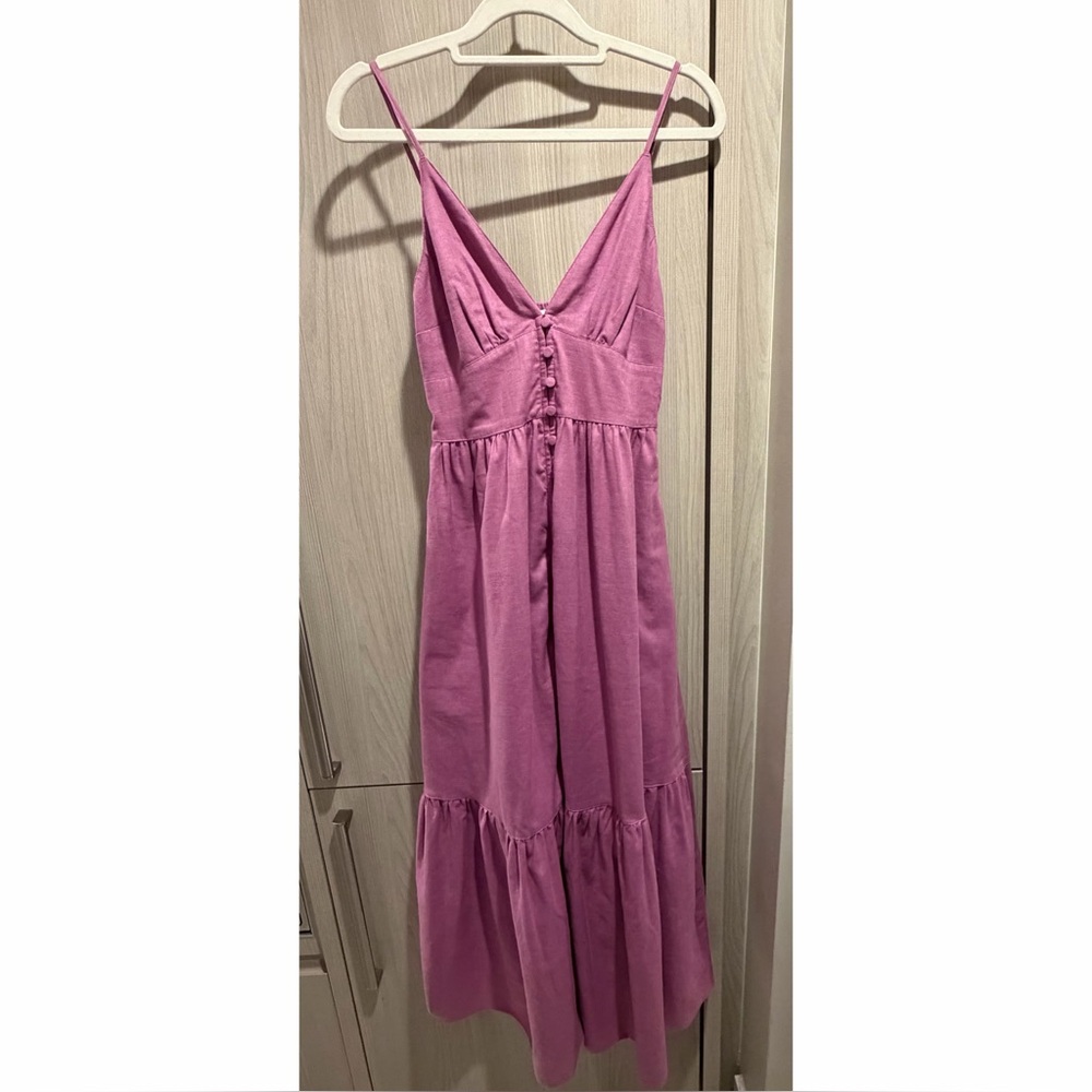 Brand New with Tag Abercrombie & Fitch Linen Blend Button Through Maxi Dress - Picture 6 of 8
